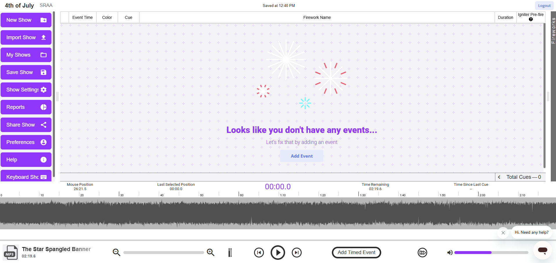 Audio added to waveform
