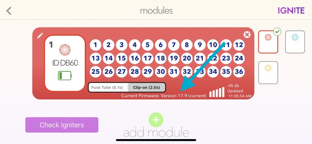 Modules Screen Arrow Pointing to Current Firmware Version.jpg