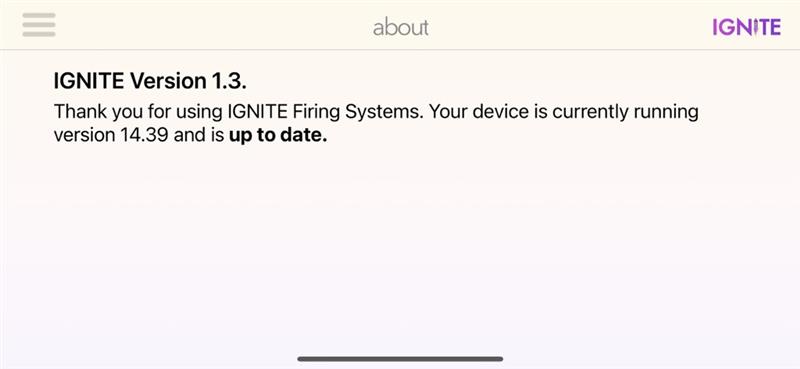About screen showing current app version