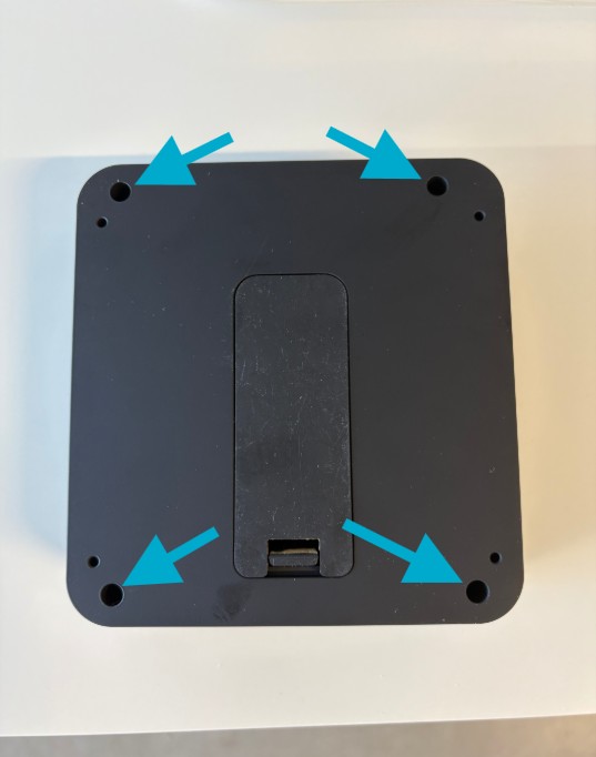 Back of module showing corner screws