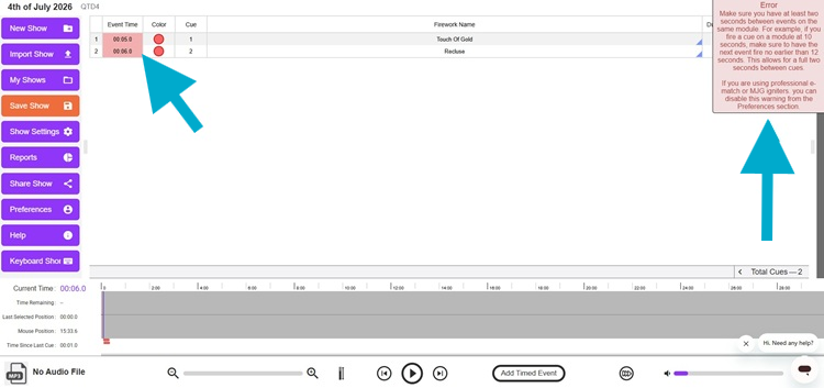 Show Designer Overlap Warning
