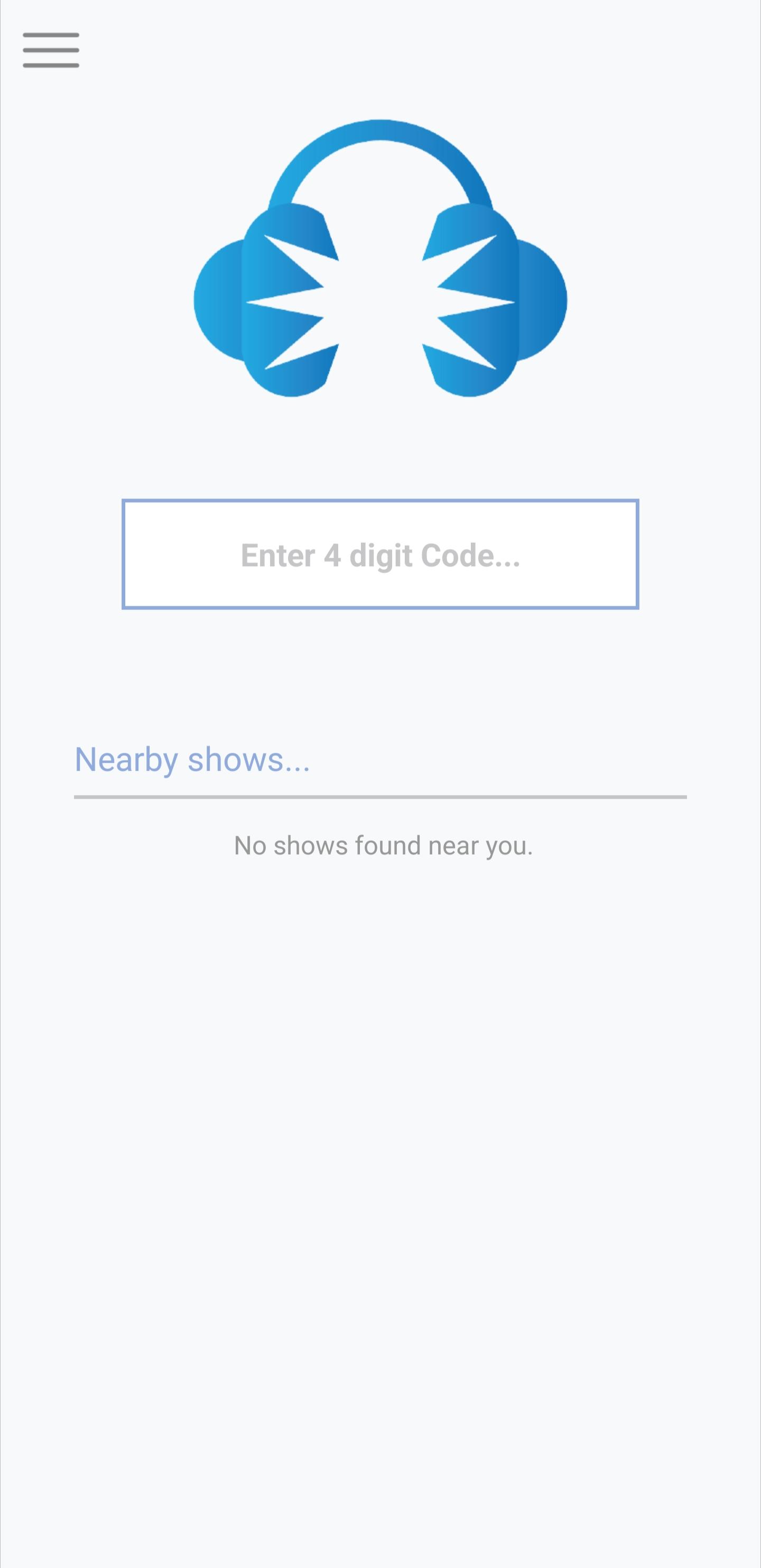 Pyrocast show code entry screen