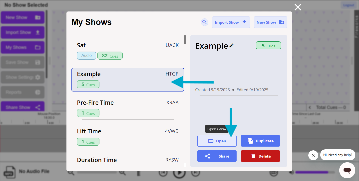 IGNITE Open show selection