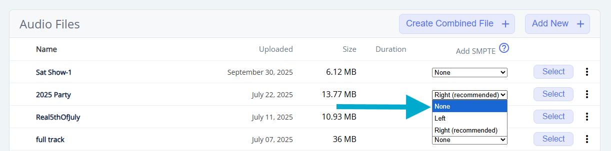 Disabling SMPTE in Audio Studio