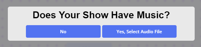 Select audio option screen