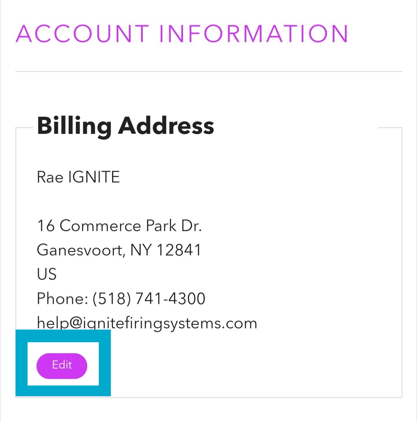 Edit billing address on mobile