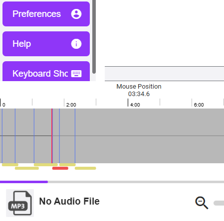Select cue on waveform