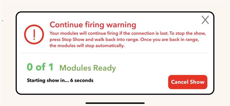 Module check-in process screen