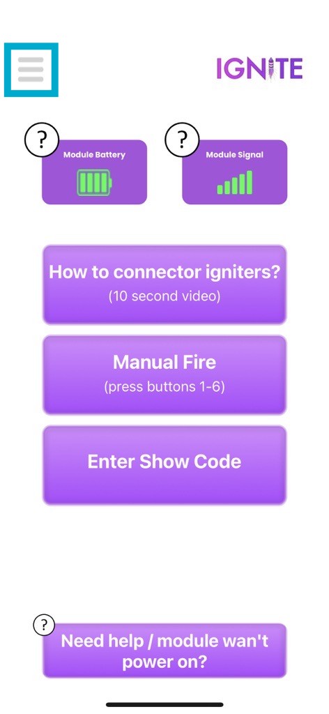 IGNITE Lite Home Screen Box Around Hamburger Menu.jpg