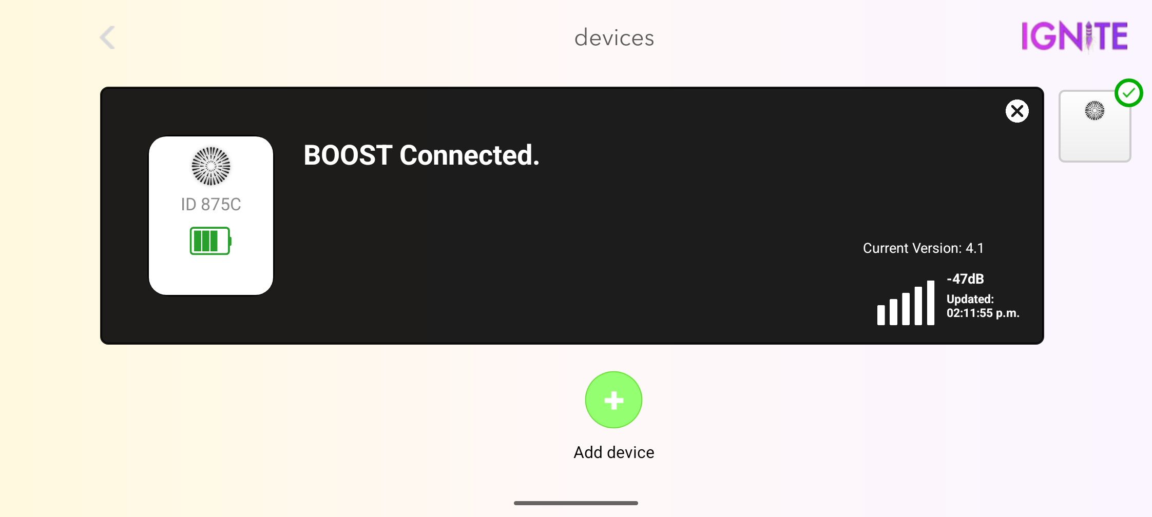IGNITE BOOST Devices Screen Boost Connected.png