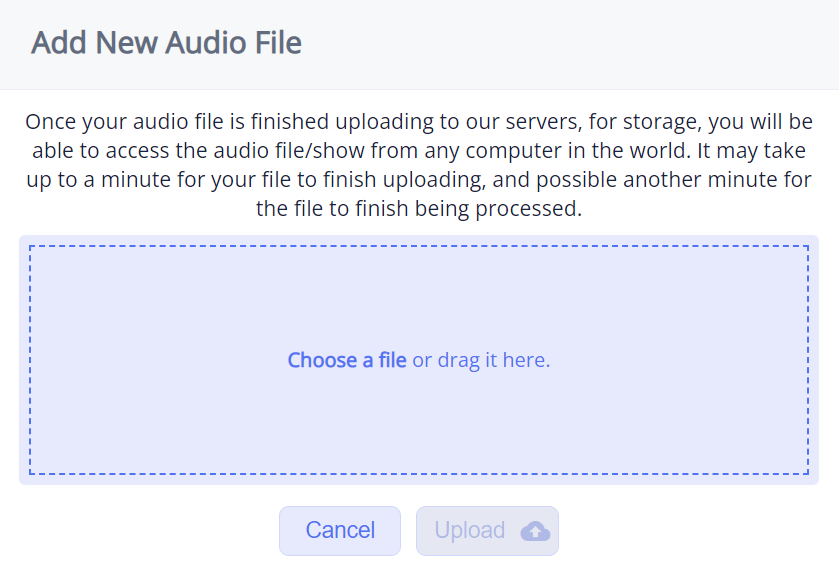 File upload selection window